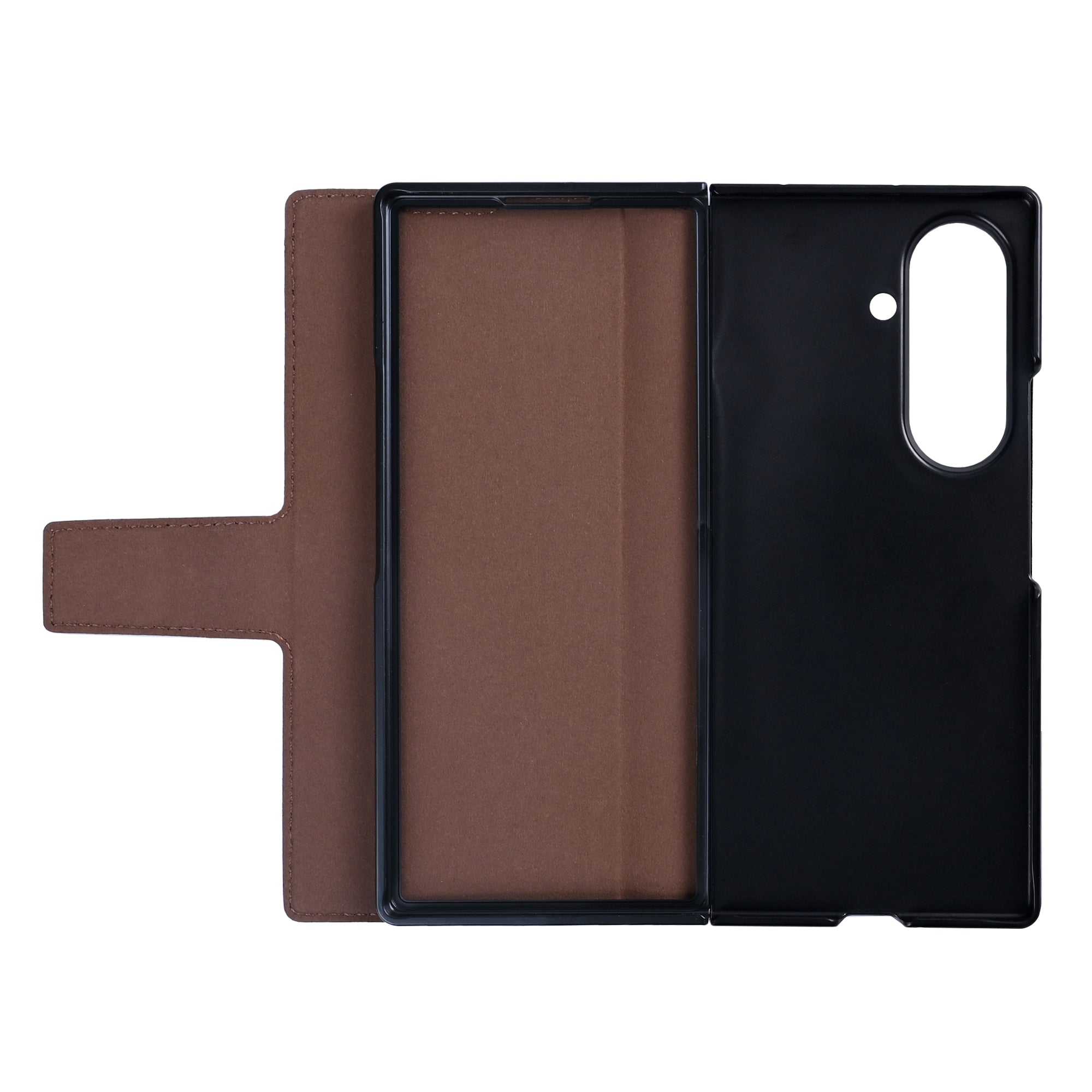Rixus Wallet Case With Pen Holder For Samsung Galaxy Z Fold8 Ultra Brown