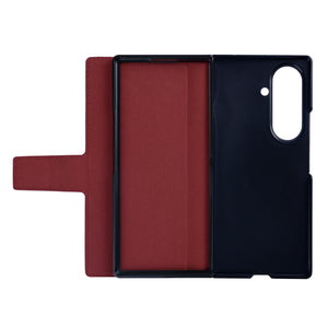 Rixus Wallet Case With Pen Holder For Samsung Galaxy Z Fold8 Ultra Dark Red