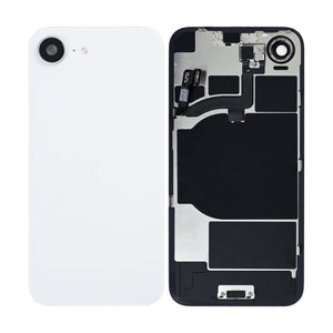For Apple iPhone 16e Back Glass With NFC, Enlarged Camera Frame White Pulled
