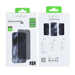Rixus Privacy Full Curved Edge Tempered Glass For Apple iPhone 18 Pro