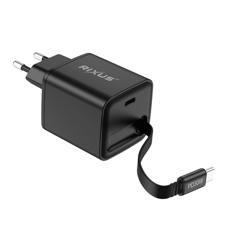 Rixus RXHC08 Charger With Retractable Cable 30W