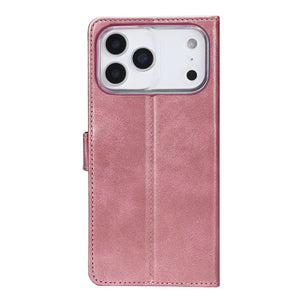 Rixus Bookcase For Apple iPhone 17 Pro, 18 Pro Pink