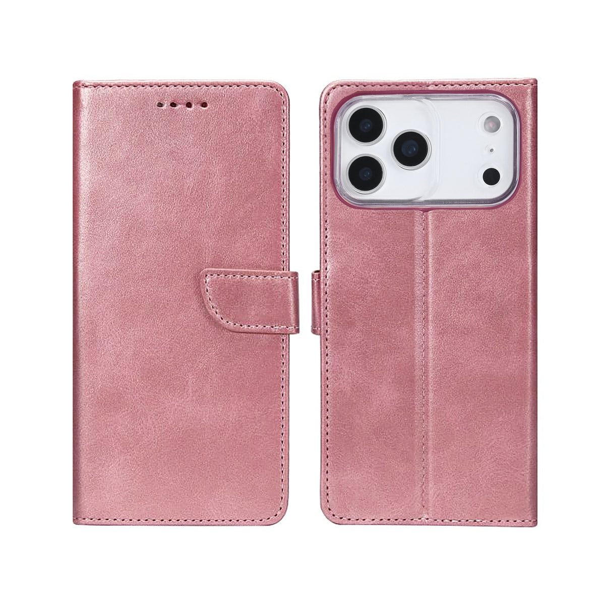 Rixus Bookcase For Apple iPhone 17 Pro, 18 Pro Pink