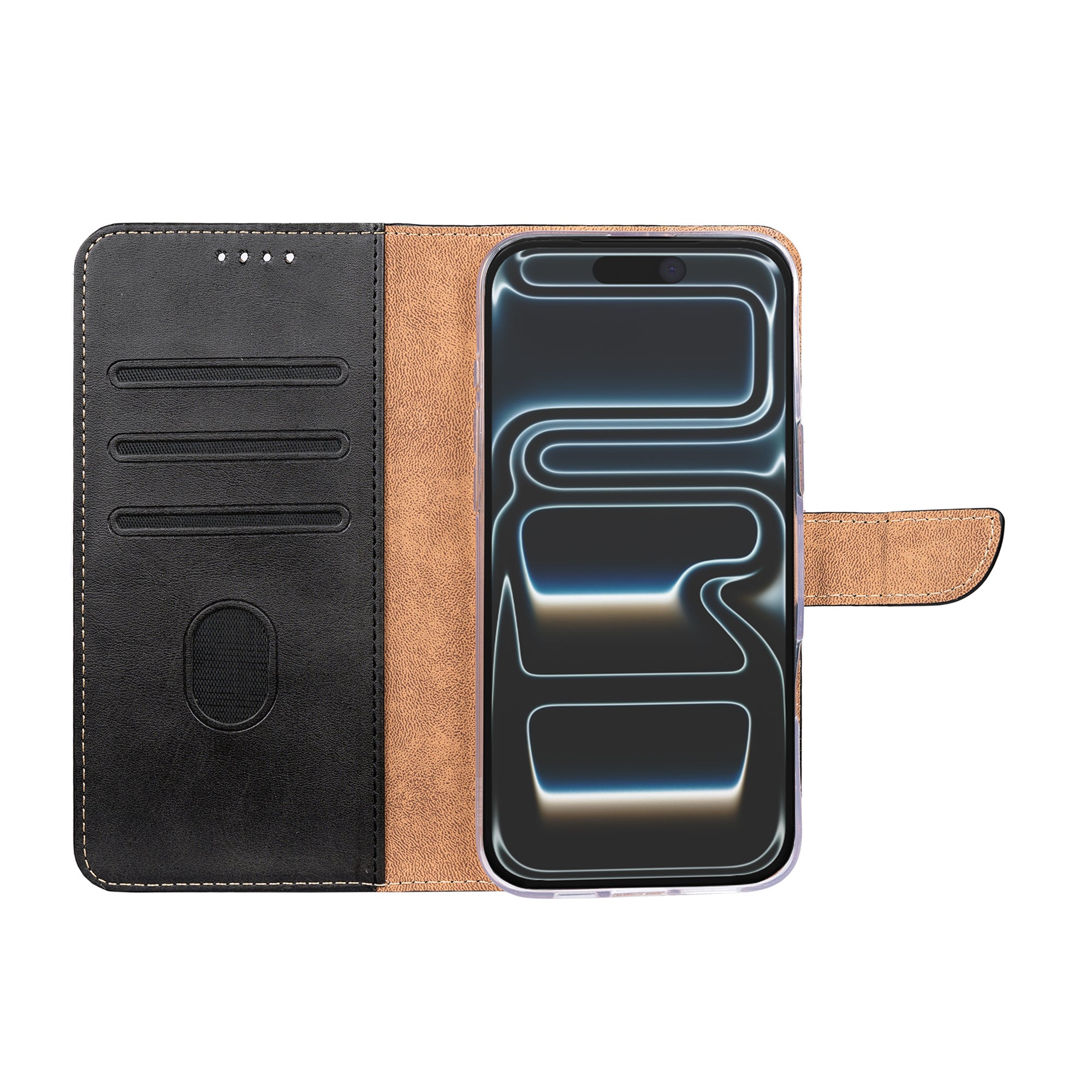 Rixus Bookcase For Apple iPhone 17 Pro, 18 Pro Black