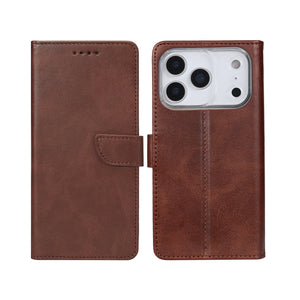Rixus Bookcase For Apple iPhone 17 Pro, 18 Pro Brown