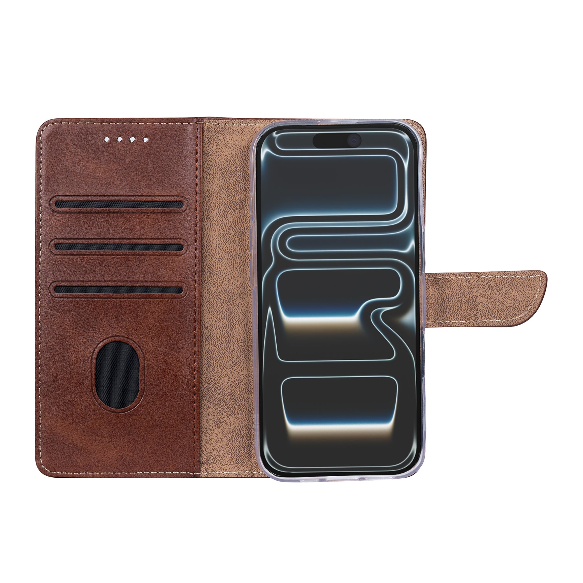 Rixus Bookcase For Apple iPhone 17 Pro, 18 Pro Brown