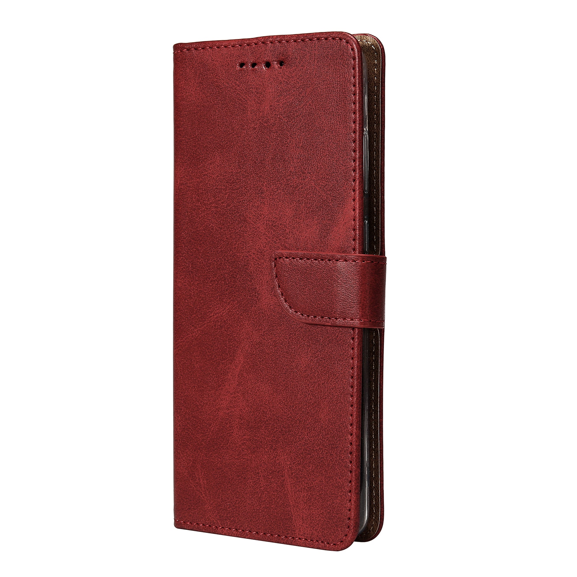 Rixus Bookcase For Apple iPhone 17 Pro, 18 Pro Dark Red