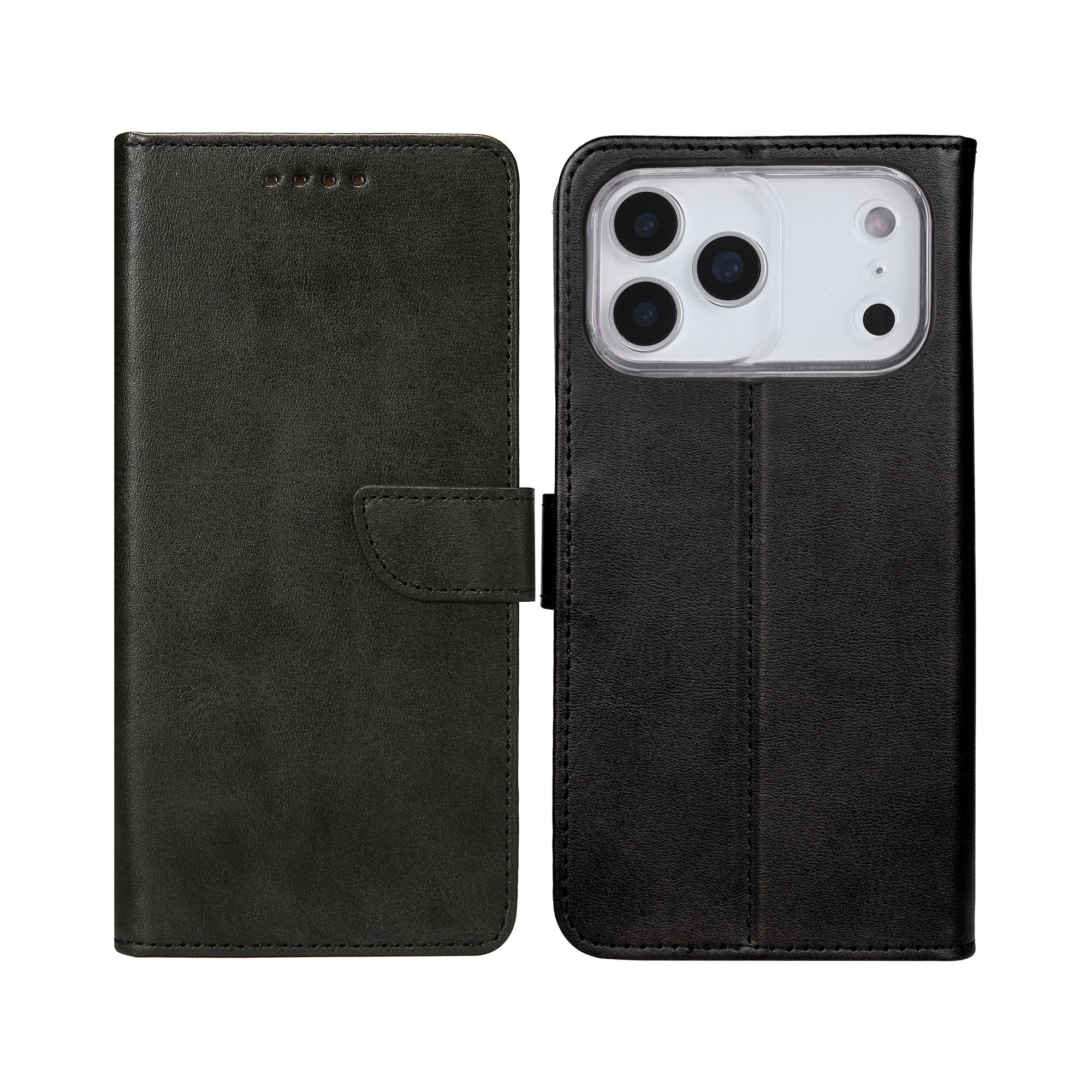 Rixus Bookcase For Apple iPhone 17 Pro Max, 18 Pro Max Black