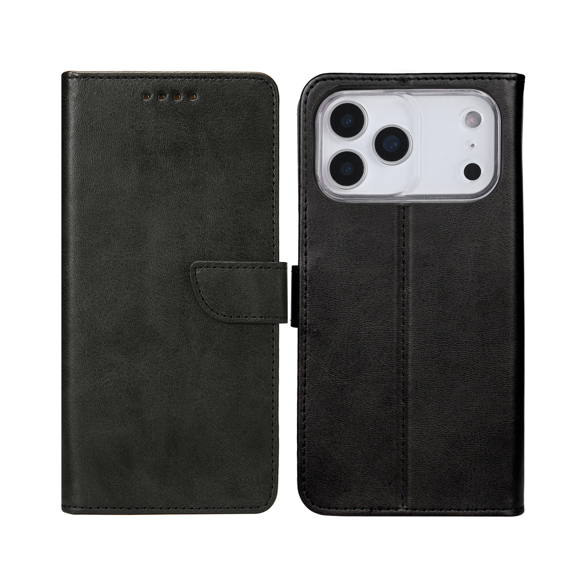 Rixus Bookcase For Apple iPhone 17 Pro Max, 18 Pro Max Black
