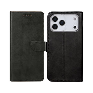 Rixus Bookcase For Apple iPhone 17 Pro Max, 18 Pro Max Black