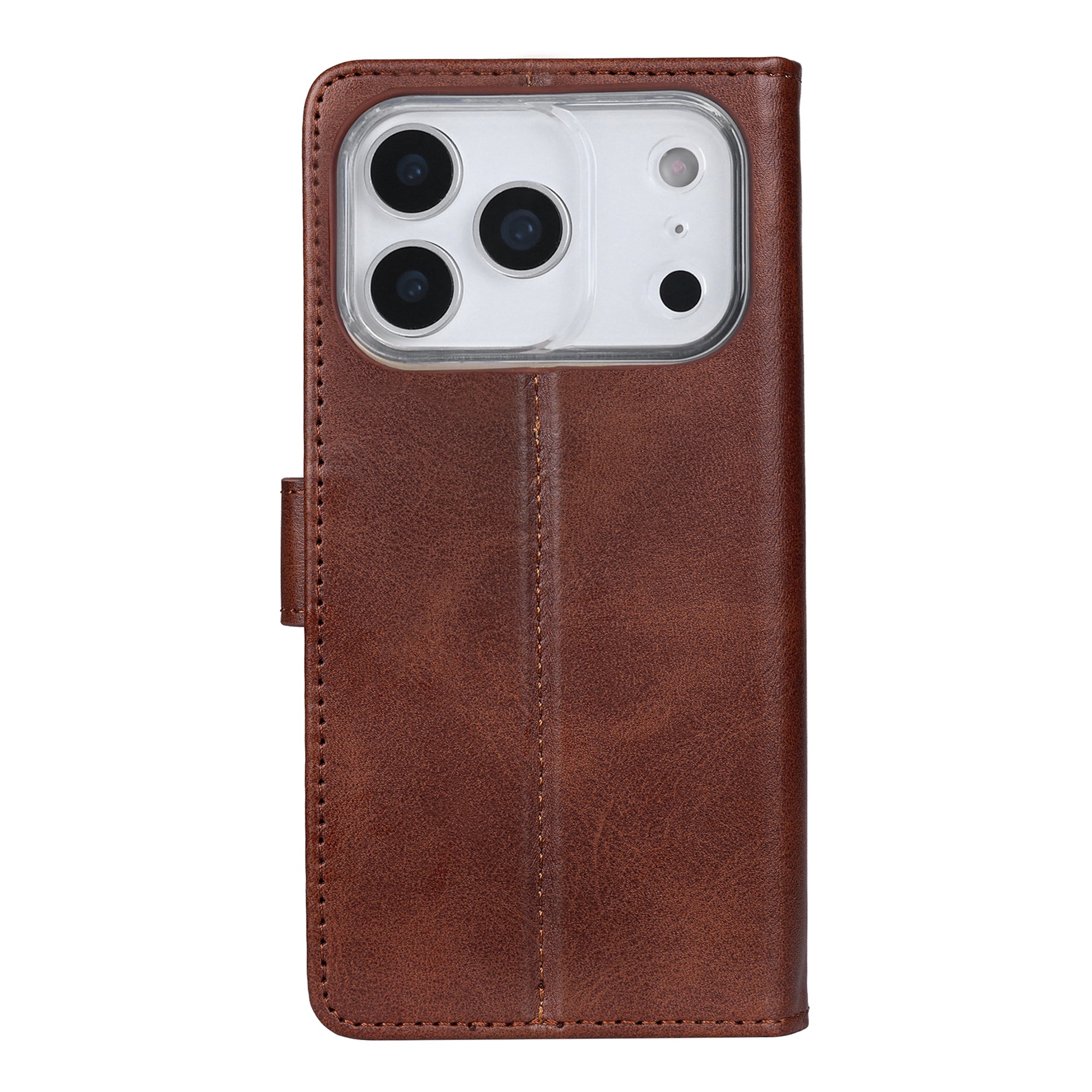 Rixus Bookcase For Apple iPhone 17 Pro Max, 18 Pro Max Brown