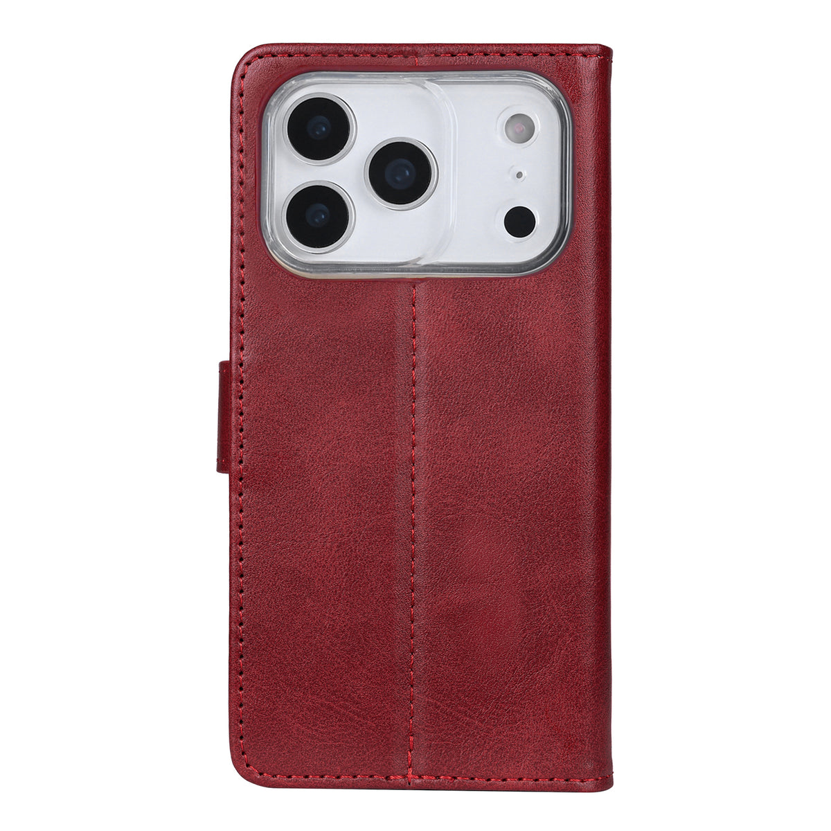 Rixus Bookcase For Apple iPhone 17 Pro Max, 18 Pro Max Dark Red