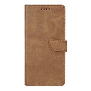 Rixus Bookcase For Apple iPhone 17 Pro Max, 18 Pro Max Light Brown