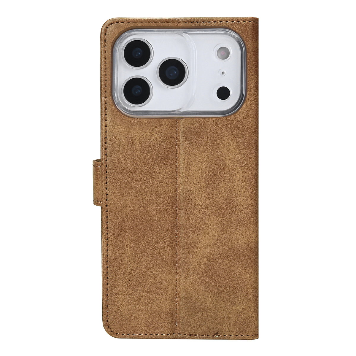 Rixus Bookcase For Apple iPhone 17 Pro Max, 18 Pro Max Light Brown