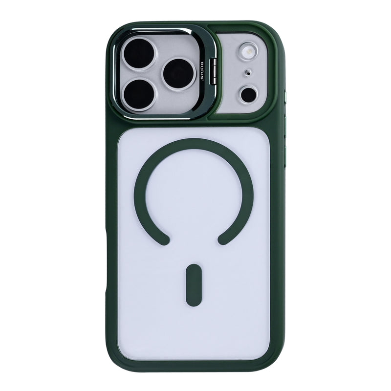 Rixus Classic 03 Case With MagSafe Compatible For Apple iPhone 17 Pro, 18 Pro Dark Green