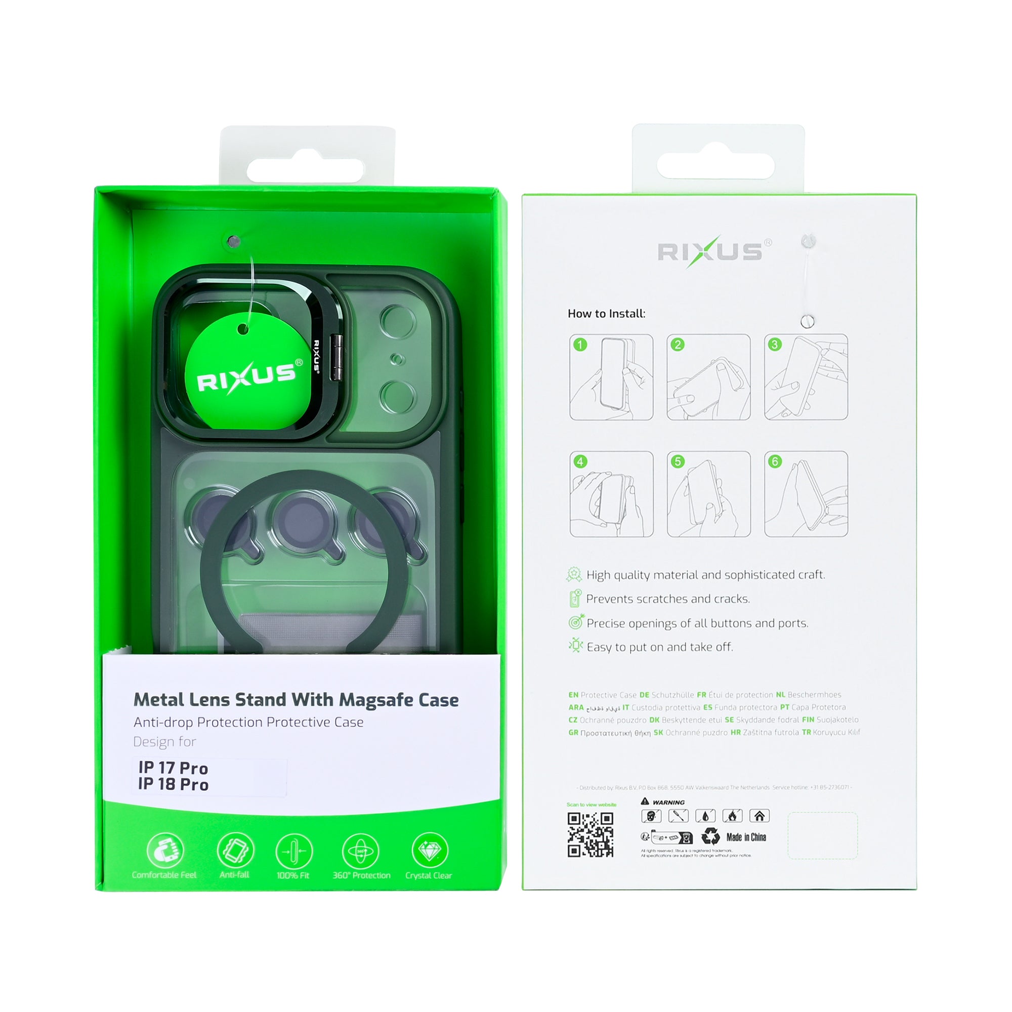 Rixus Classic 03 Case With MagSafe Compatible For Apple iPhone 17 Pro, 18 Pro Dark Green