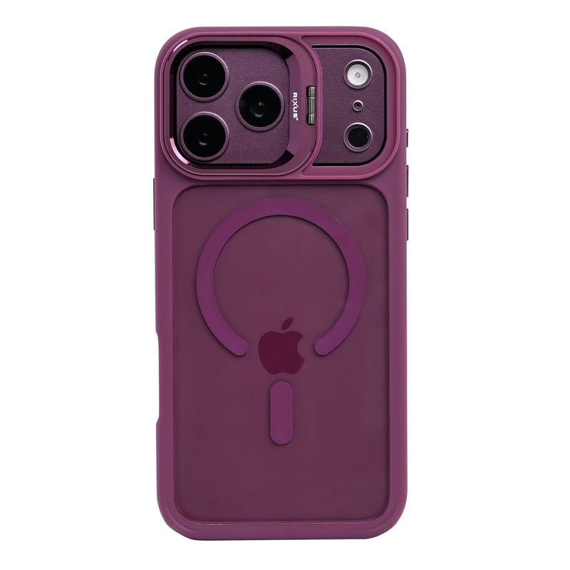Rixus Classic 03 Case With MagSafe Compatible For Apple iPhone 17 Pro Max, 18 Pro Max Dark Pink