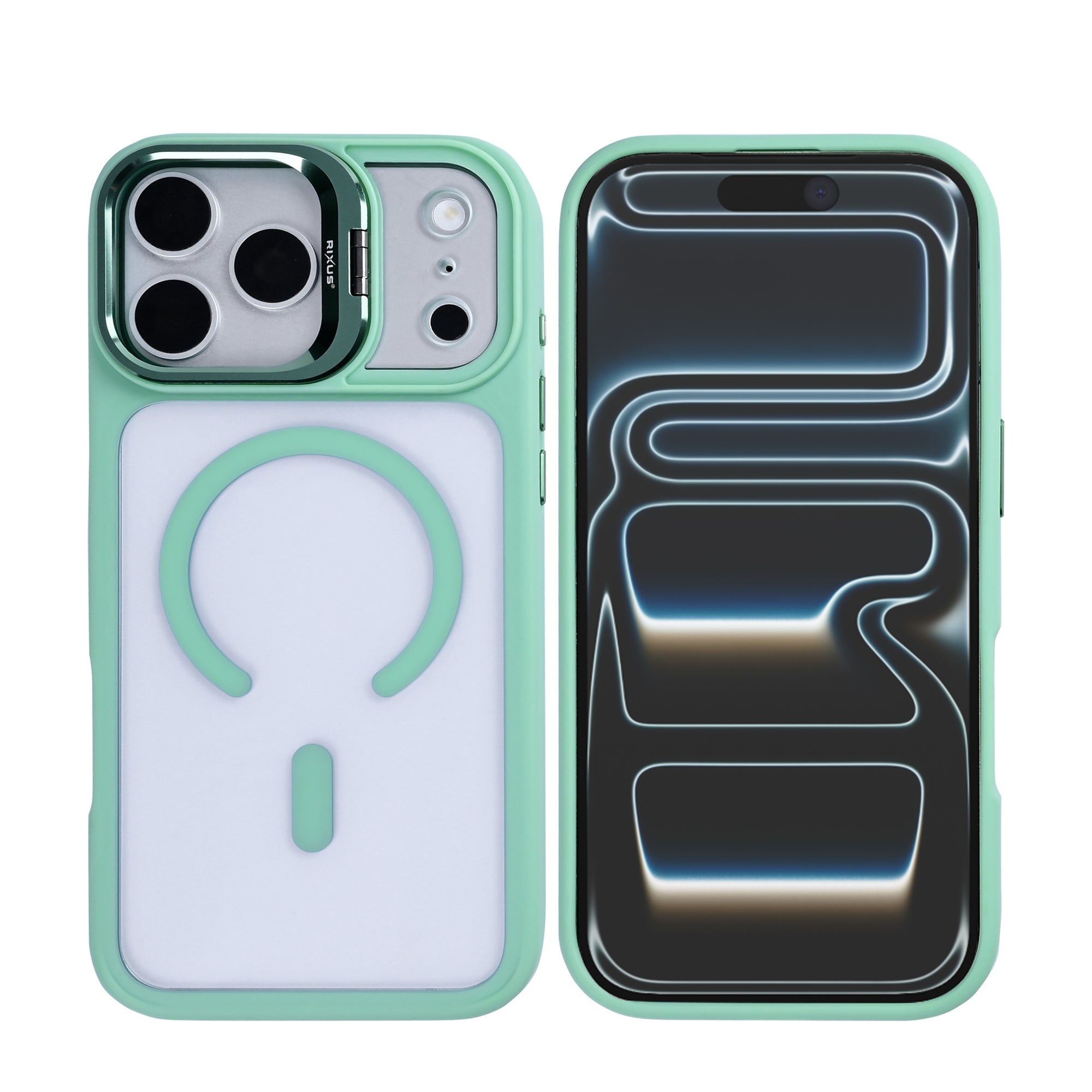 Rixus Classic 03 Case With MagSafe Compatible For Apple iPhone 17 Pro Max, 18 Pro Max Light Green