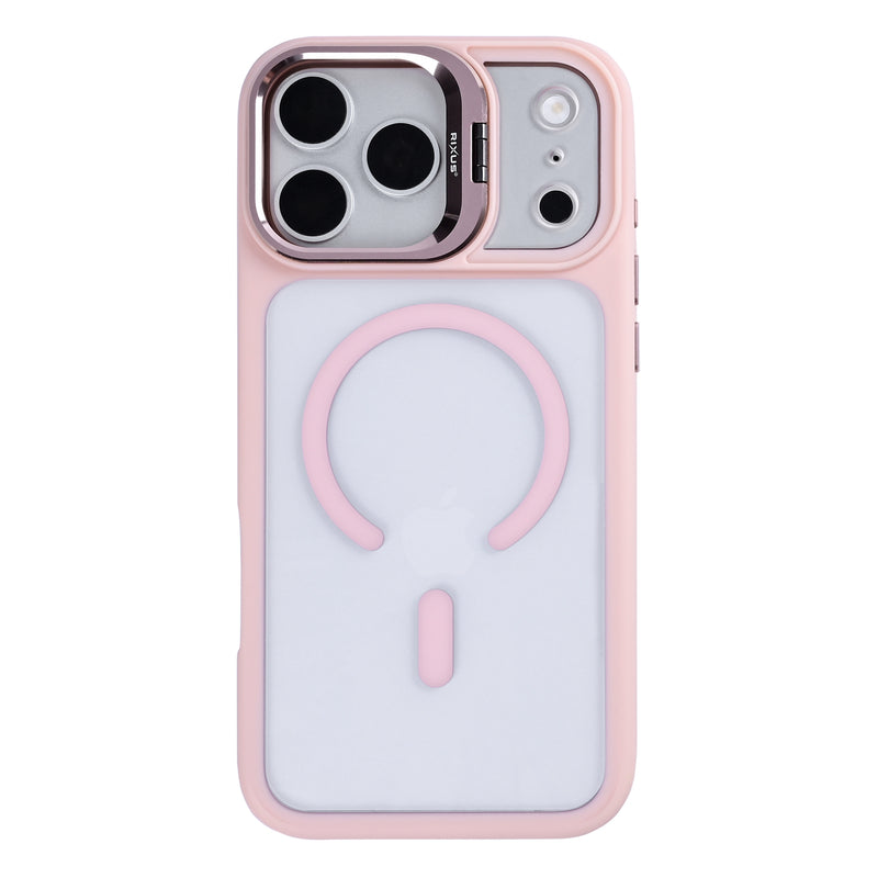 Rixus Classic 03 Case With MagSafe Compatible For Apple iPhone 17 Pro Max, 18 Pro Max Light Pink
