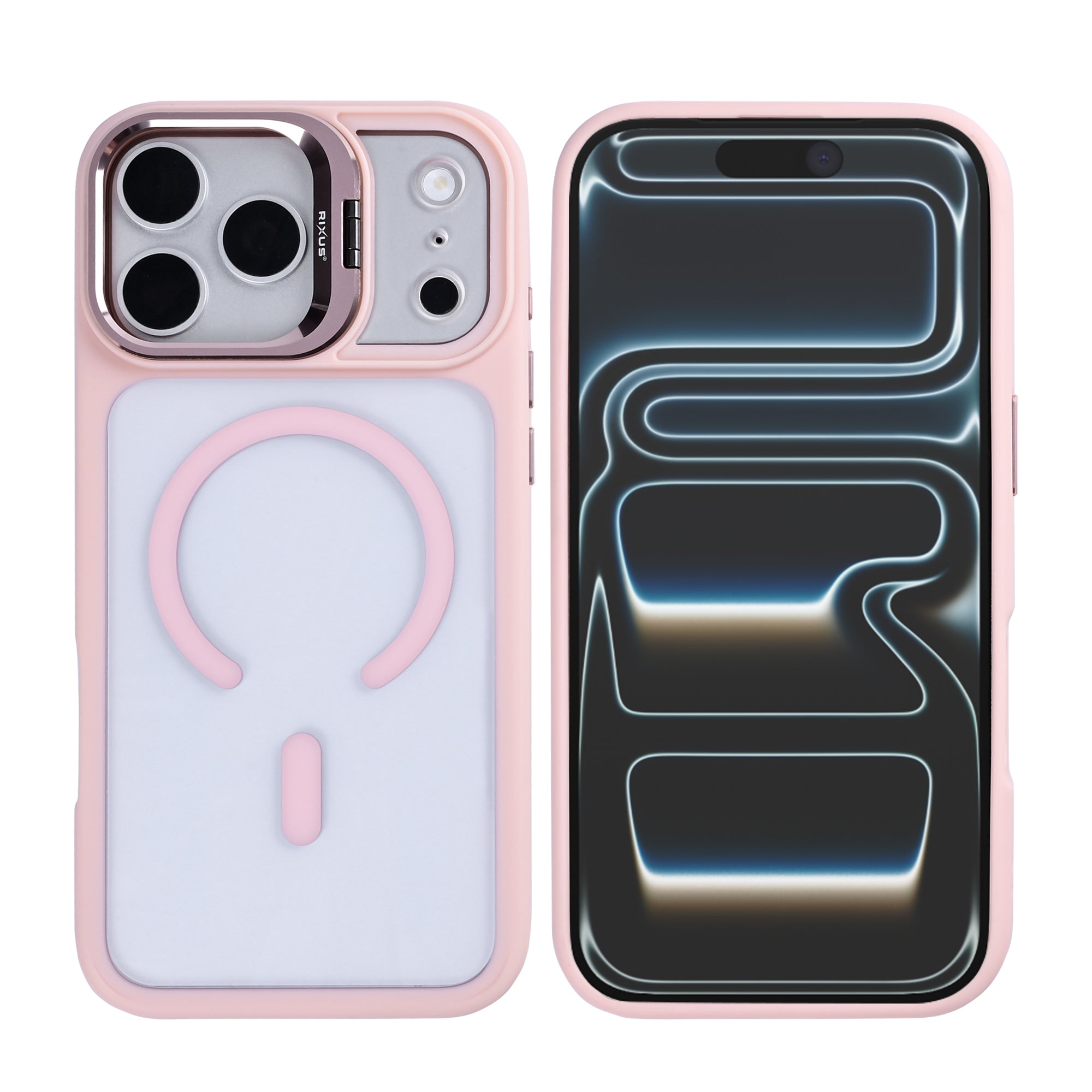 Rixus Classic 03 Case With MagSafe Compatible For Apple iPhone 17 Pro Max, 18 Pro Max Light Pink