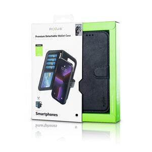 Rixus Duo Magnetic Detachable Wallet For Apple iPhone 17 Pro Max, 18 Pro Max Black