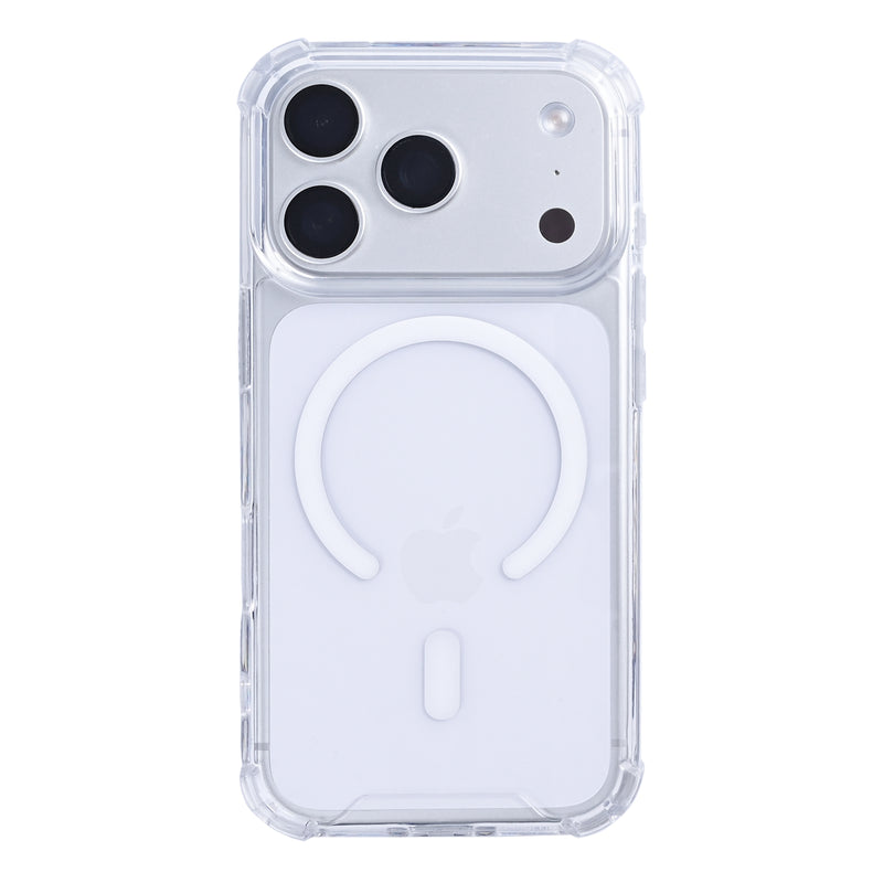 Rixus Anti-Burst Case With MagSafe Compatible For Apple iPhone 17 Pro, 18 Pro Transparent