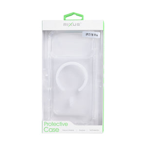 Rixus Anti-Burst Case With MagSafe Compatible For Apple iPhone 17 Pro, 18 Pro Transparent