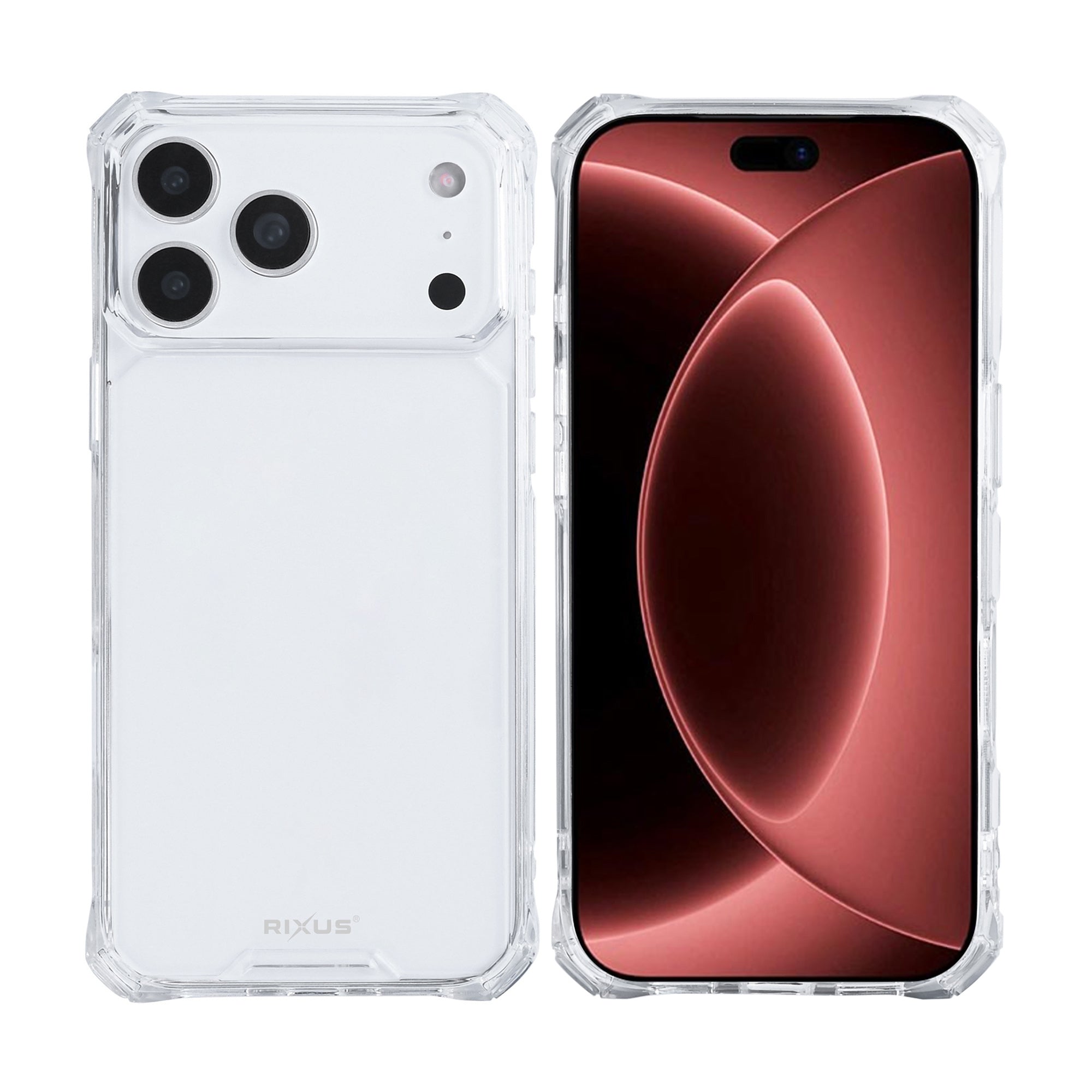 Rixus Armor-X Anti Shock Case For Apple iPhone 17 Pro, 18 Pro Transparent