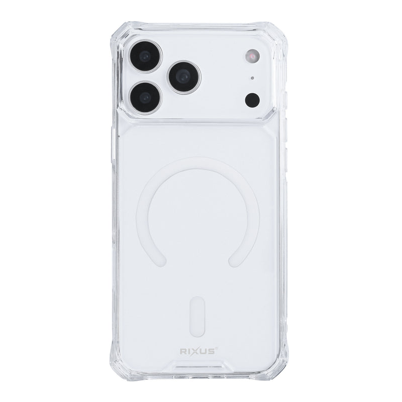 Rixus Armor-X Anti Shock Case With MagSafe Compatible For Apple iPhone 17 Pro, 18 Pro Transparent
