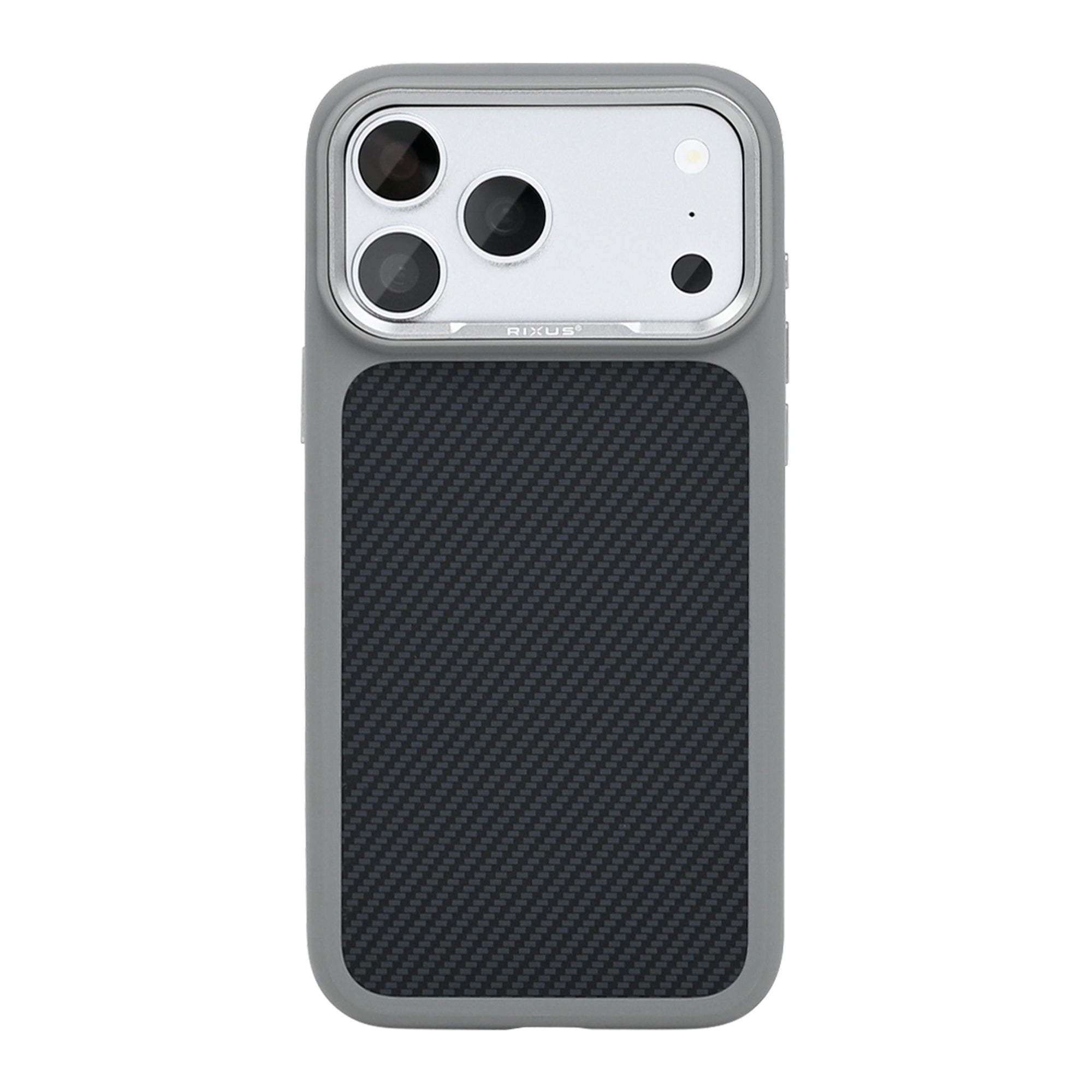 Rixus Mag Carbon With MagSafe Compatible For Apple iPhone 17 Pro, 18 Pro Titanium Grey