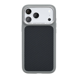 Rixus Mag Carbon With MagSafe Compatible For Apple iPhone 17 Pro, 18 Pro Titanium Grey
