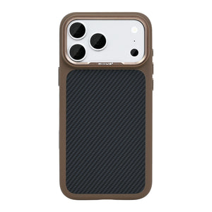 Rixus Mag Carbon With MagSafe Compatible For Apple iPhone 17 Pro, 18 Pro Brown