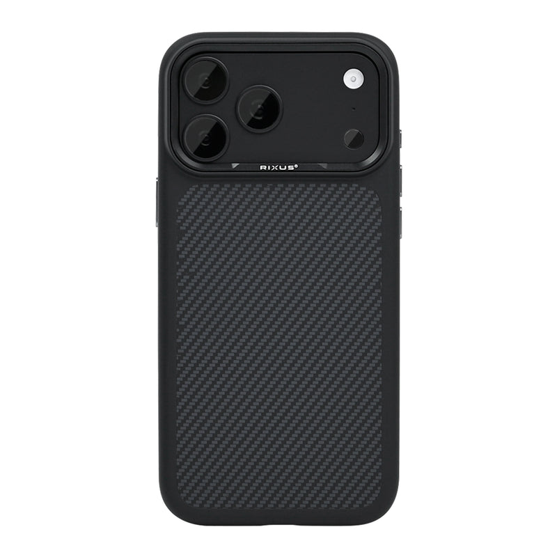 Rixus Mag Carbon With MagSafe Compatible For Apple iPhone 17 Pro, 18 Pro Titanium Black