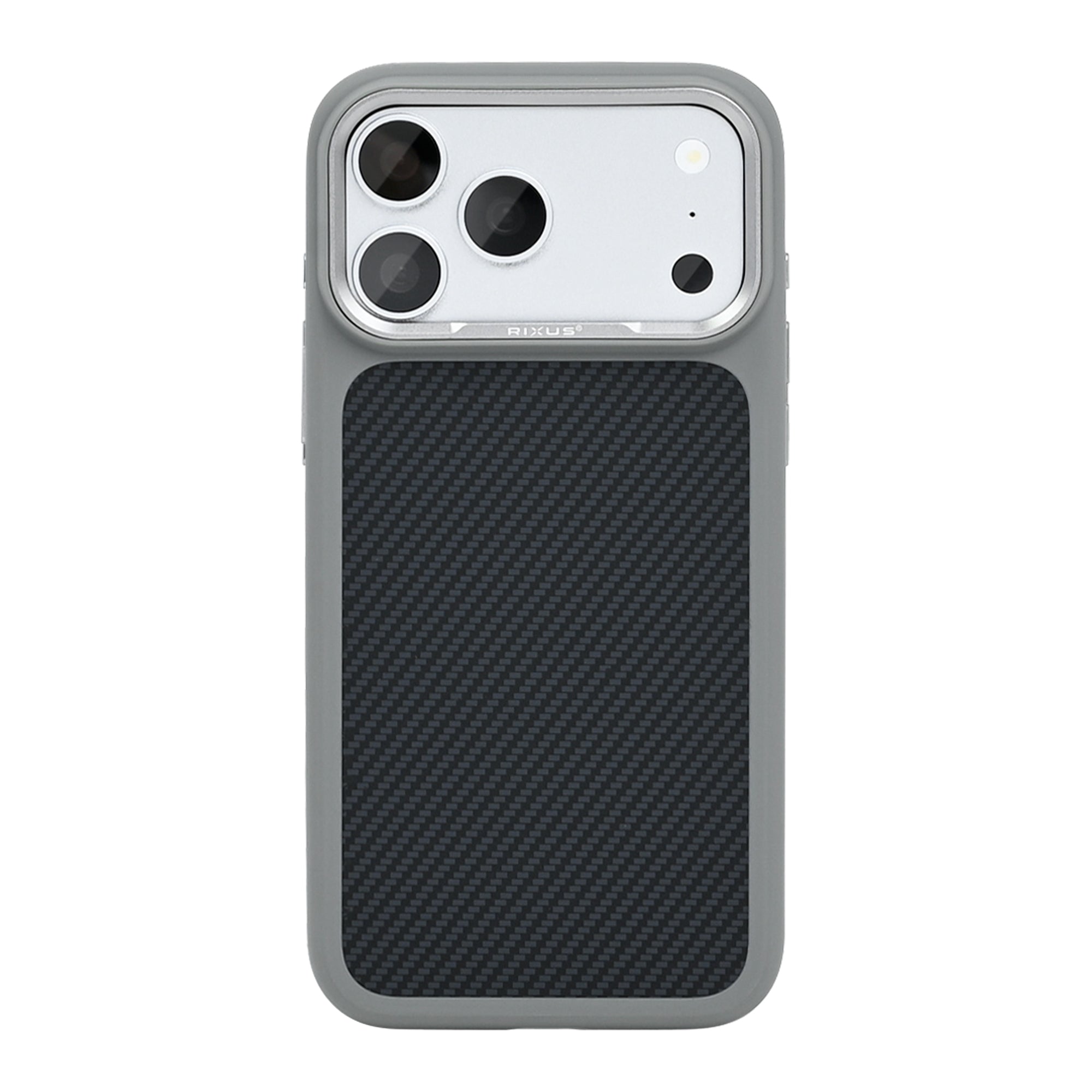 Rixus Mag Carbon With MagSafe Compatible For Apple iPhone 17 Pro Max, 18 Pro Max Titanium Grey