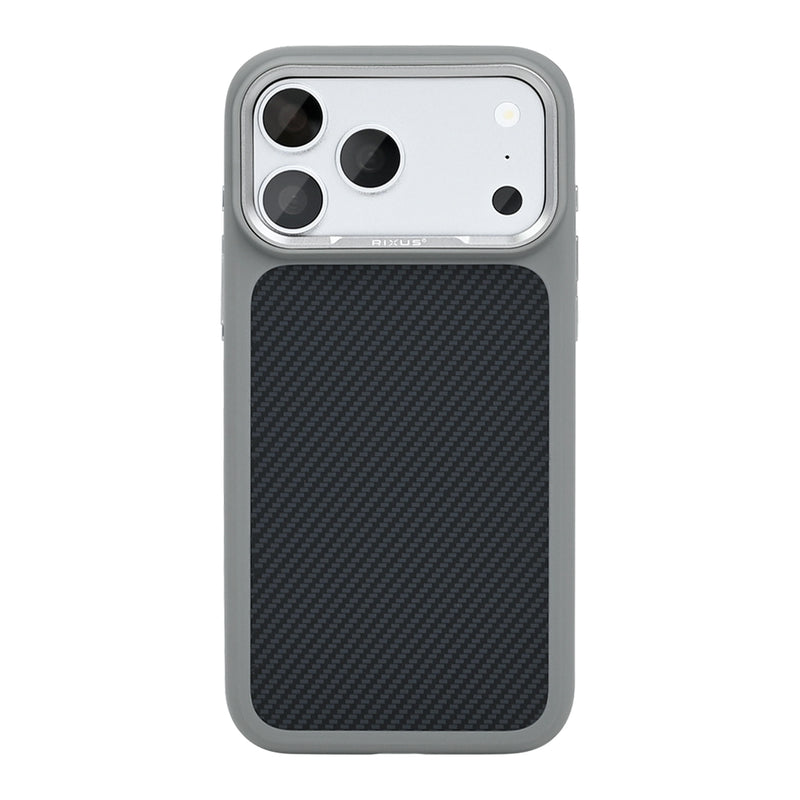 Rixus Mag Carbon With MagSafe Compatible For Apple iPhone 17 Pro Max, 18 Pro Max Titanium Grey