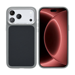 Rixus Mag Carbon With MagSafe Compatible For Apple iPhone 17 Pro Max, 18 Pro Max Titanium Grey