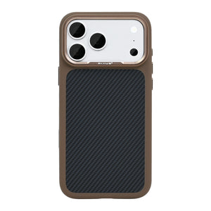 Rixus Mag Carbon With MagSafe Compatible For Apple iPhone 17 Pro Max, 18 Pro Max Brown