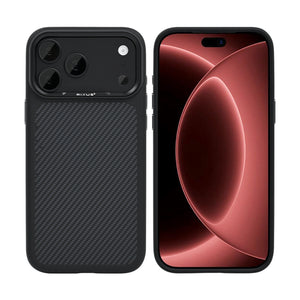Rixus Mag Carbon With MagSafe Compatible For Apple iPhone 17 Pro Max, 18 Pro Max Titanium Black