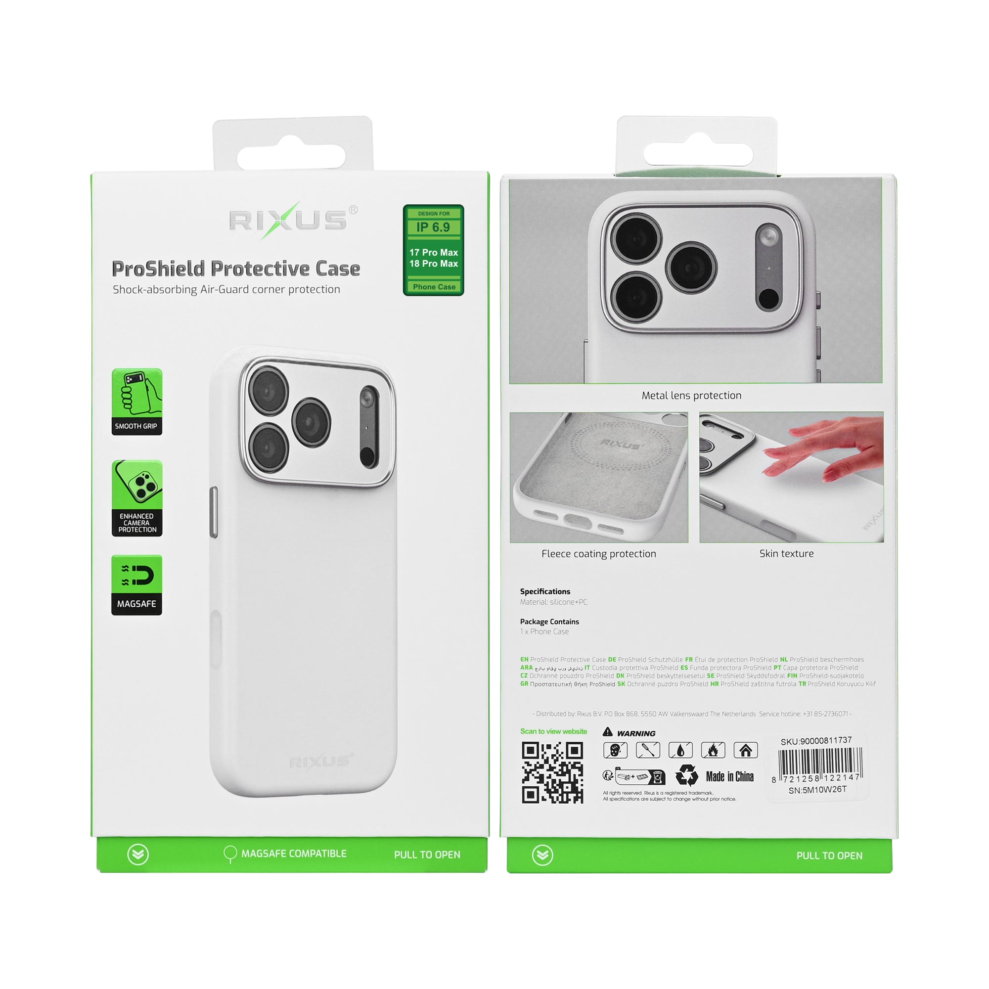 Rixus ProShield Case For Apple iPhone 17 Pro Max, 18 Pro Max White