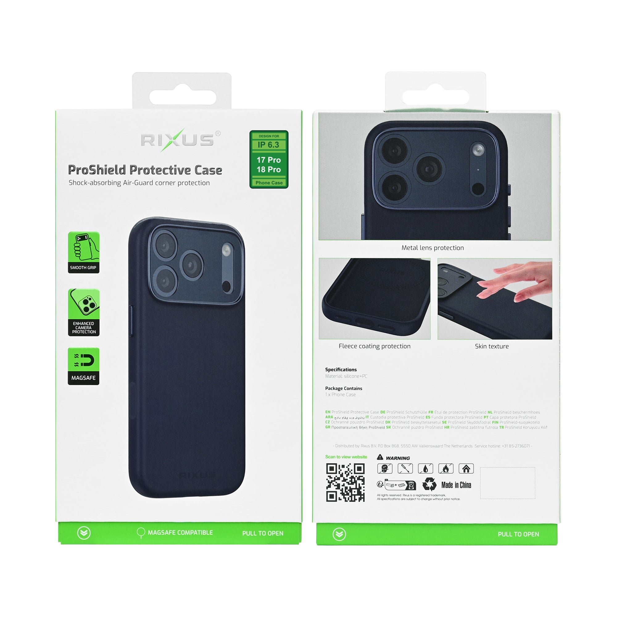Rixus ProShield Case For Apple iPhone 17 Pro, 18 Pro Dark Blue