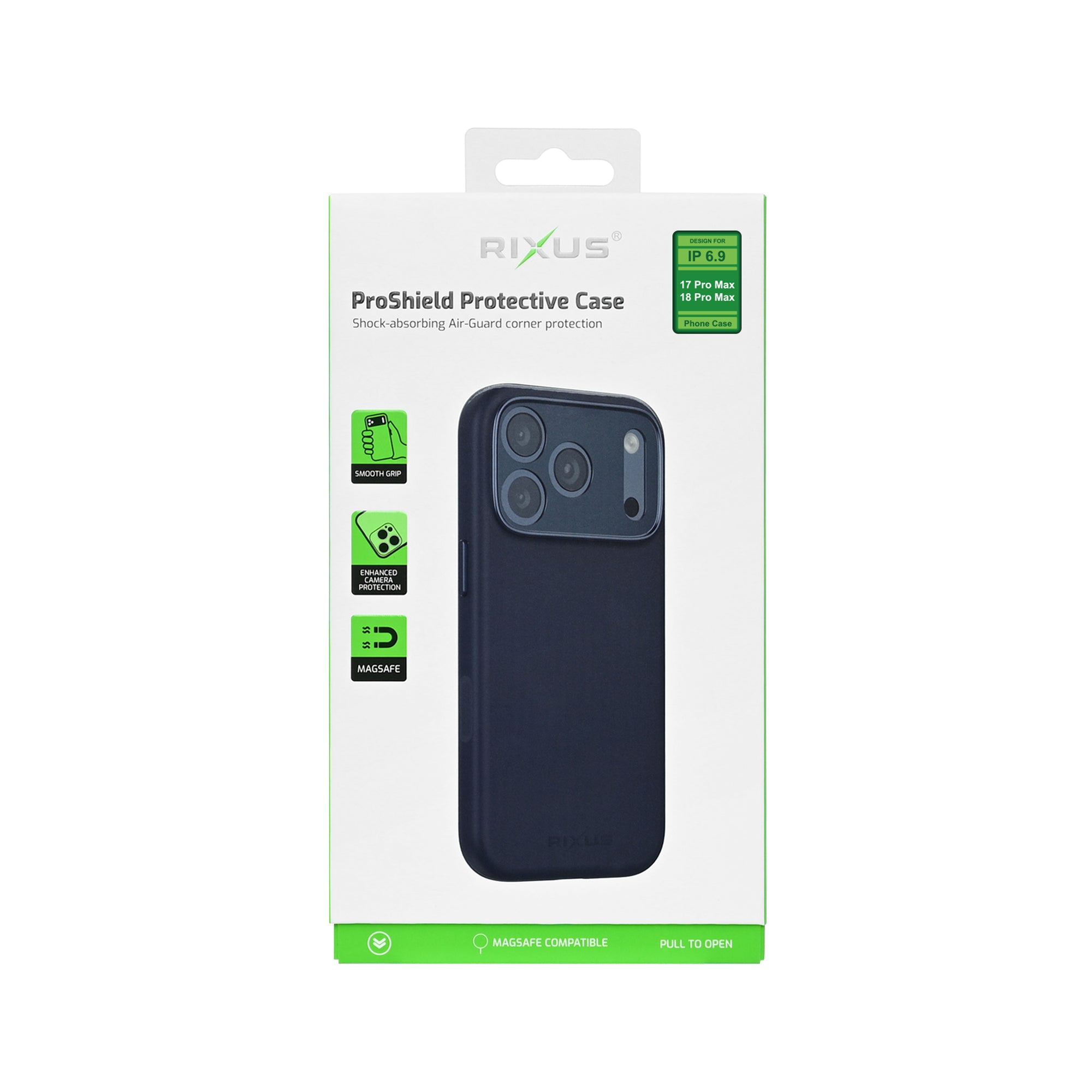 Rixus ProShield Case For Apple iPhone 17 Pro Max, 18 Pro Max Dark Blue