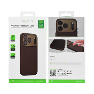 Rixus ProShield Case For Apple iPhone 17 Pro, 18 Pro Dark Brown