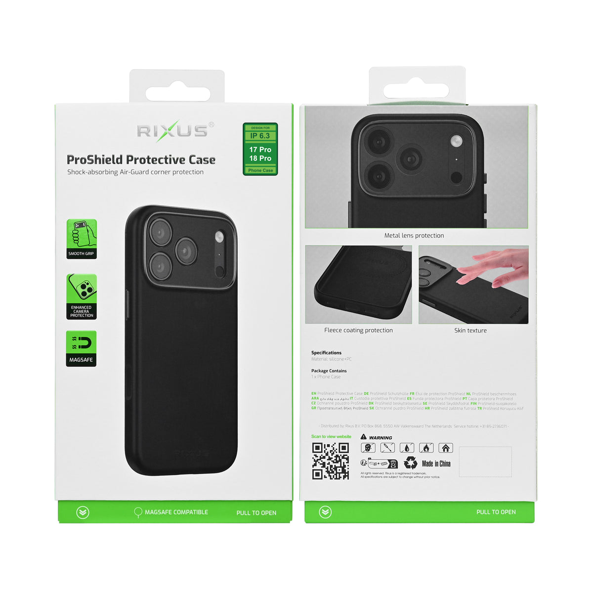 Rixus ProShield Case For Apple iPhone 17 Pro, 18 Pro Black