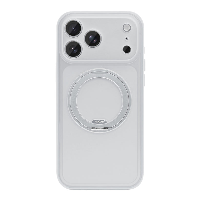 Rixus SnapGrip 360 Case For Apple iPhone 17 Pro Max, 18 Pro Max White