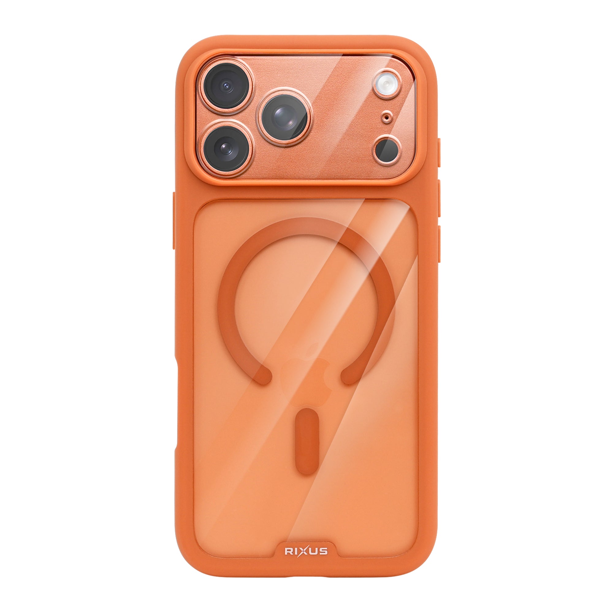 Rixus Crystal Amber Case For Apple iPhone 17 Pro, 18 Pro Orange