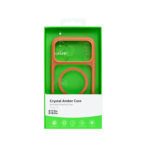 Rixus Crystal Amber Case For Apple iPhone 17 Pro, 18 Pro Orange