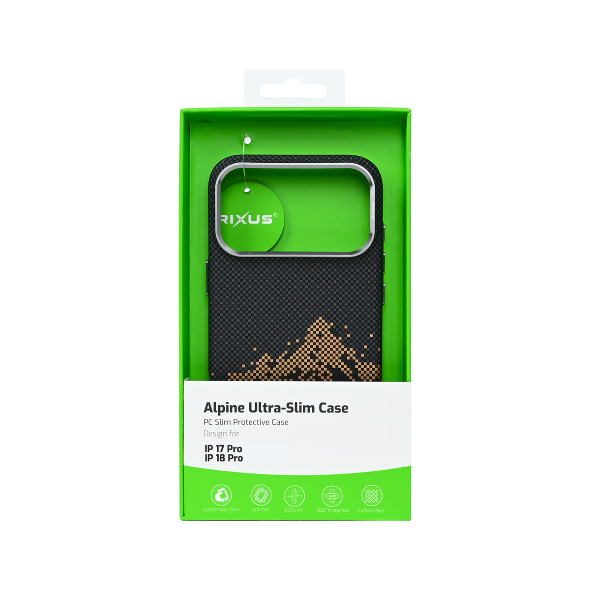 Rixus Alpine Ultra-Slim Case With MagSafe Compatible RXD082 For Apple iPhone 17 Pro, 18 Pro Mountain Black