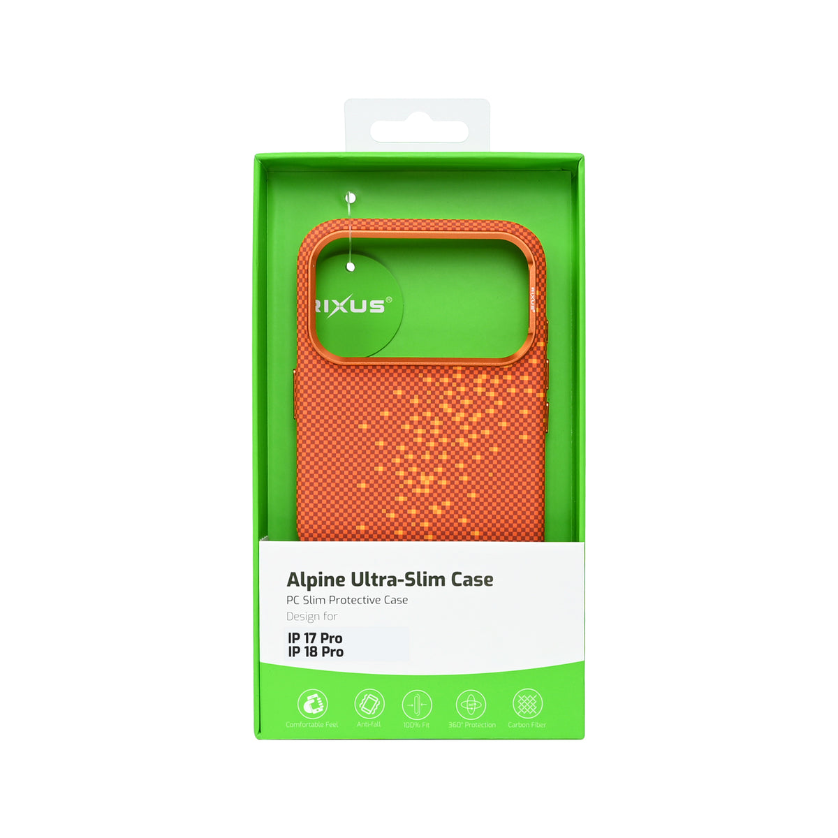 Rixus Alpine Ultra-Slim Case With MagSafe Compatible RXD021 For Apple iPhone 17 Pro, 18 Pro Galaxy Orange