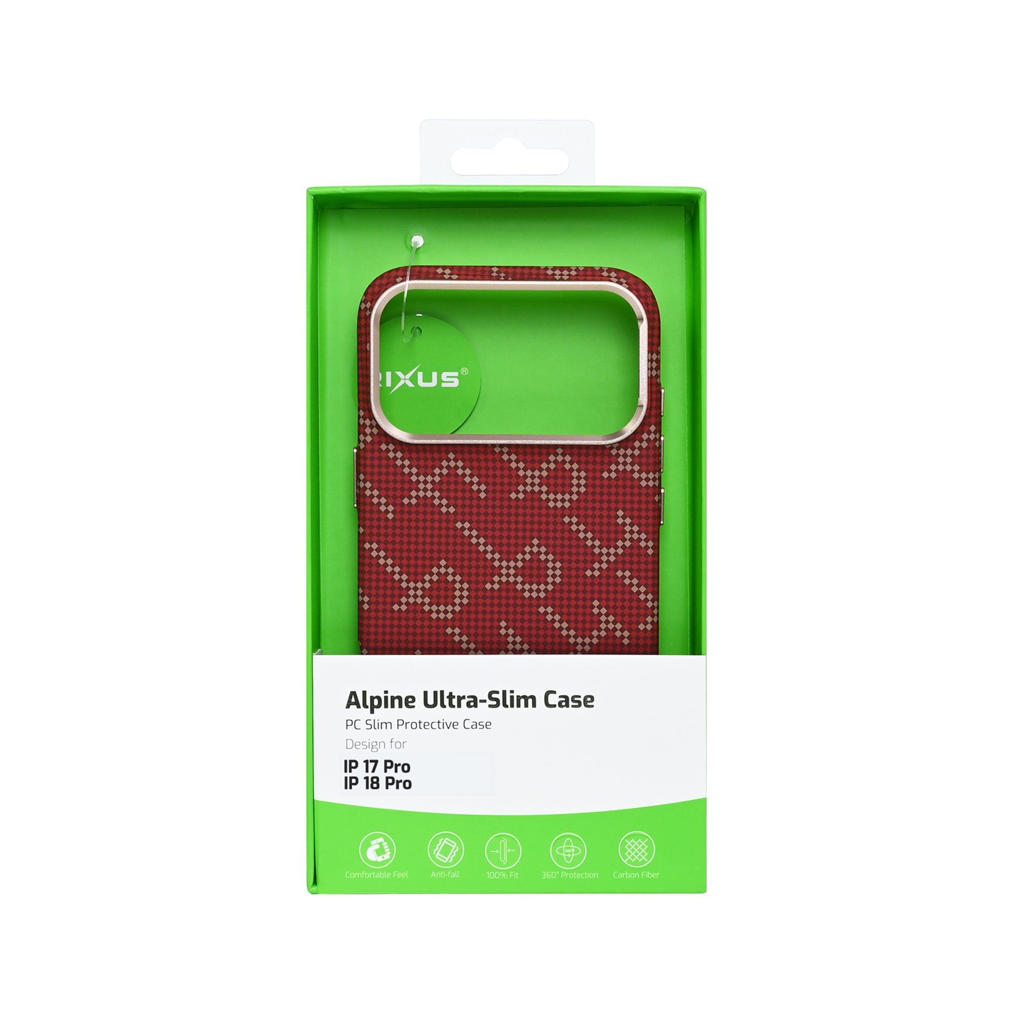 Rixus Alpine Ultra-Slim Case With MagSafe Compatible RXA093 For Apple iPhone 17 Pro, 18 Pro Cherry Red