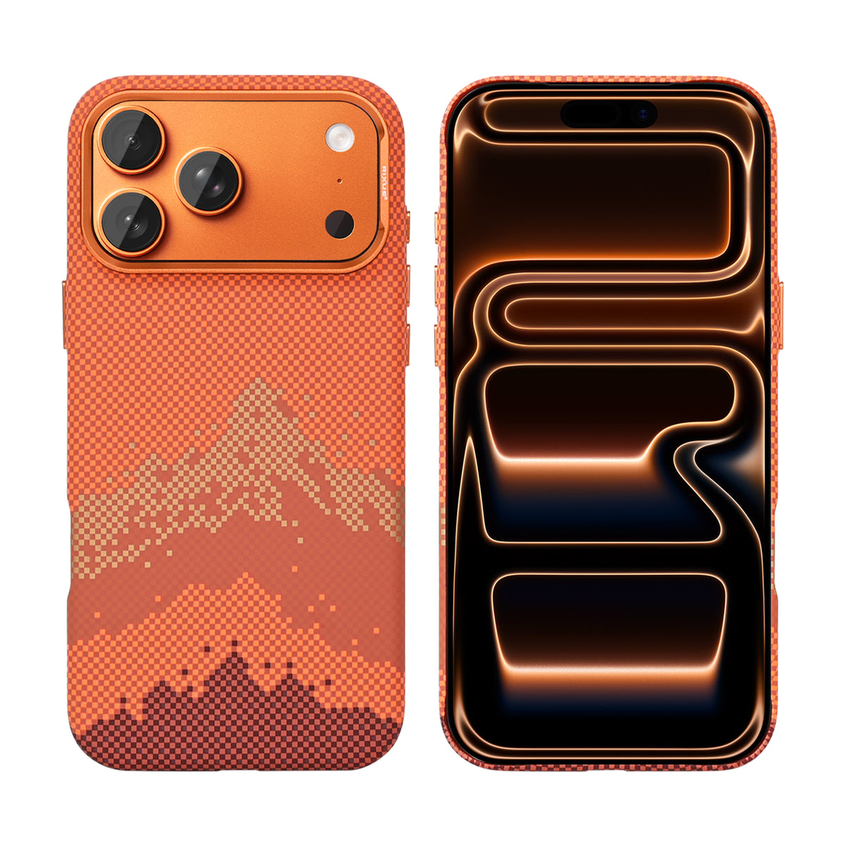 Rixus Alpine Ultra-Slim Case With MagSafe Compatible RXD081 For Apple iPhone 17 Pro Max, 18 Pro Max Mountain Orange